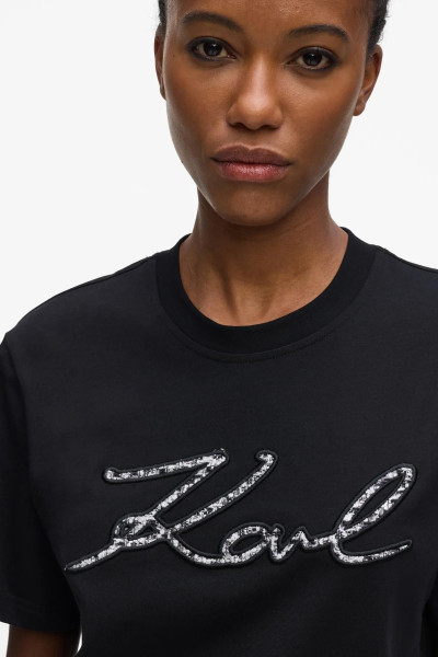 PÓLÓ KARL LAGERFELD KARL BOUCLE T-SHIRT - Kép 4