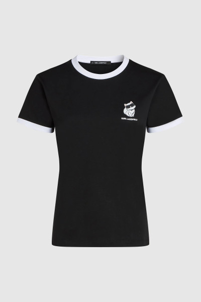 PÓLÓ KARL LAGERFELD IKON CHOUPETTE CONTRAST TSHIRT - Kép 5