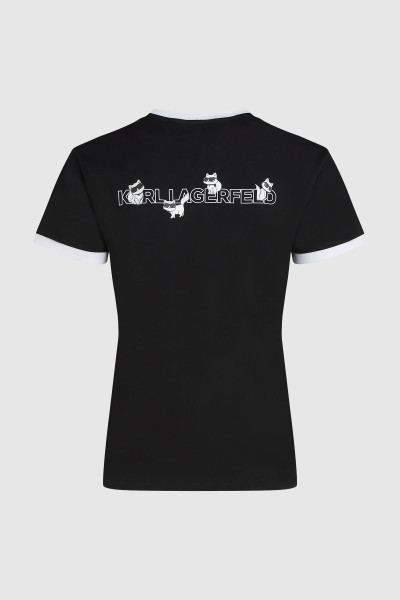 PÓLÓ KARL LAGERFELD IKON CHOUPETTE CONTRAST TSHIRT - Kép 6