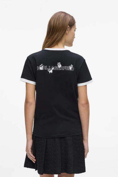 PÓLÓ KARL LAGERFELD IKON CHOUPETTE CONTRAST TSHIRT - Kép 2