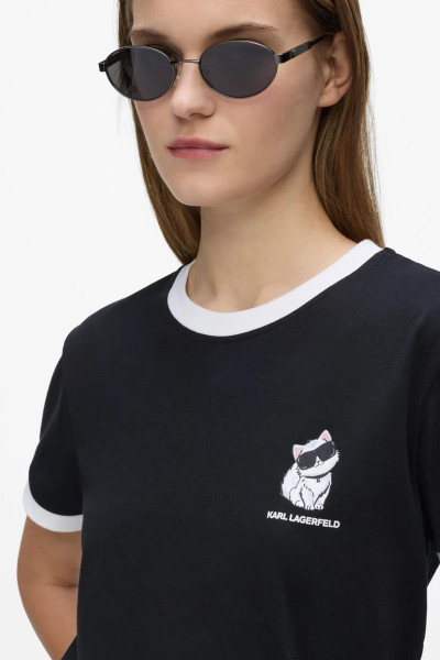 PÓLÓ KARL LAGERFELD IKON CHOUPETTE CONTRAST TSHIRT - Kép 4
