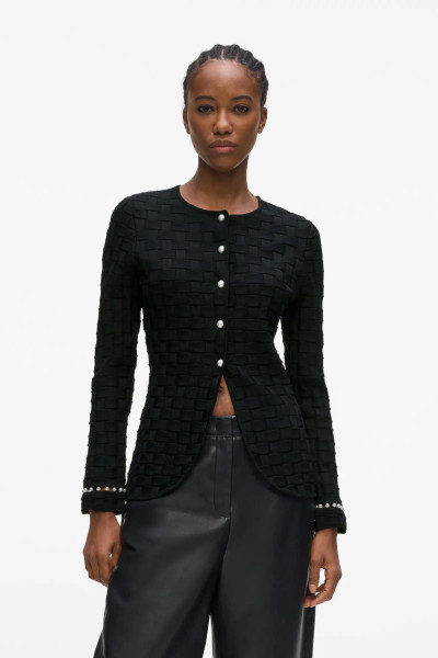KARDIGÁN KARL LAGERFELD PEARL DETAIL KNIT CARDIGAN - Kép 1