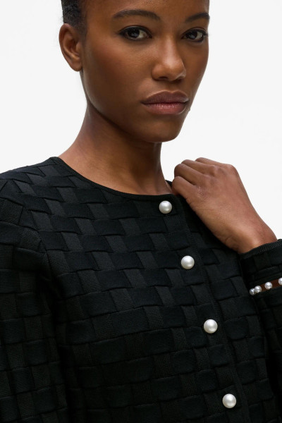 KARDIGÁN KARL LAGERFELD PEARL DETAIL KNIT CARDIGAN - Kép 5