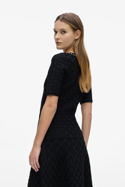 PULÓVER KARL LAGERFELD PEARL DETAIL KNIT TOP - Kép 2