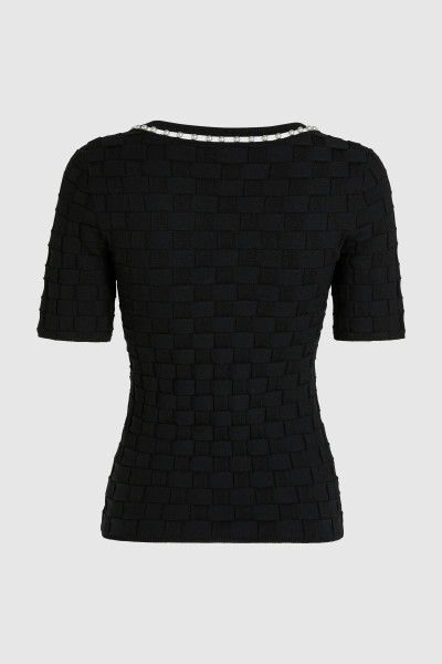 PULÓVER KARL LAGERFELD PEARL DETAIL KNIT TOP - Kép 6