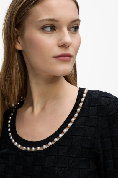 PULÓVER KARL LAGERFELD PEARL DETAIL KNIT TOP - Kép 4