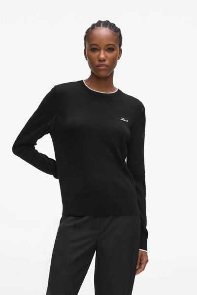 PULÓVER KARL LAGERFELD ESSENTIAL MERINO WOOL CREWNECK - Kép 1