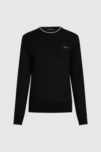 PULÓVER KARL LAGERFELD ESSENTIAL MERINO WOOL CREWNECK - Kép 5