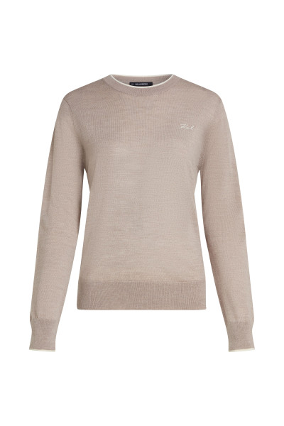 PULÓVER KARL LAGERFELD ESSENTIAL MERINO WOOL CREWNECK - Kép 5