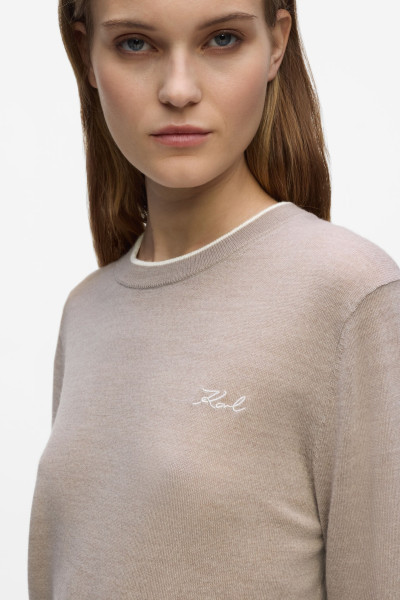 PULÓVER KARL LAGERFELD ESSENTIAL MERINO WOOL CREWNECK - Kép 4