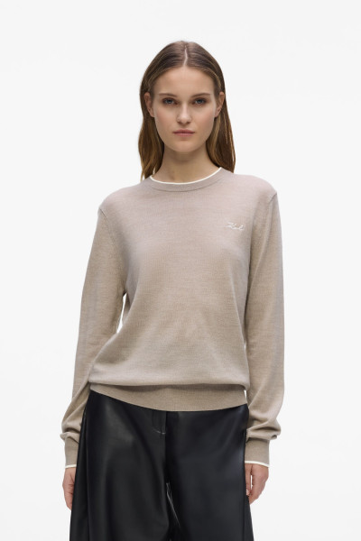 PULÓVER KARL LAGERFELD ESSENTIAL MERINO WOOL CREWNECK - Kép 1