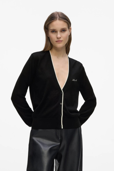 KARDIGÁN KARL LAGERFELD ESSENTIAL MERINO WOOL CARDIGAN - Kép 1
