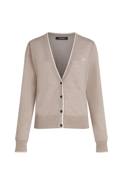 KARDIGÁN KARL LAGERFELD ESSENTIAL MERINO WOOL CARDIGAN - Kép 5
