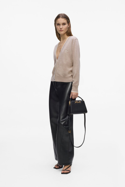KARDIGÁN KARL LAGERFELD ESSENTIAL MERINO WOOL CARDIGAN - Kép 3