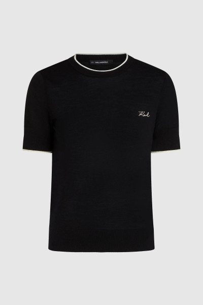 SVETER KARL LAGERFELD ESSENTIAL MERINO WOOL SSLV TEE - Fotografia č. 5