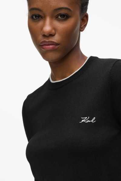 SVETER KARL LAGERFELD ESSENTIAL MERINO WOOL SSLV TEE - Fotografia č. 4