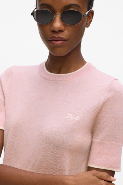 SVETER KARL LAGERFELD ESSENTIAL MERINO WOOL SSLV TEE - Fotografia č. 3