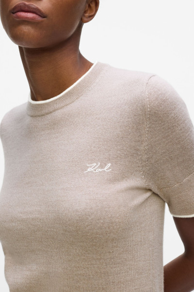 SVETER KARL LAGERFELD ESSENTIAL MERINO WOOL SSLV TEE - Fotografia č. 4