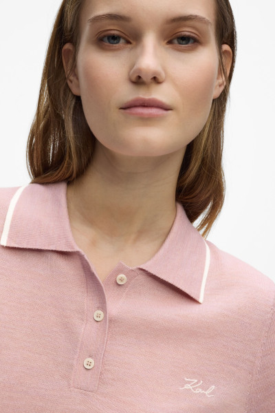 SVETER KARL LAGERFELD ESSENTIAL MERINO WOOL POLO - Fotografia č. 4