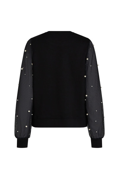 MIKINA KARL LAGERFELD PEARL FABRIC MIX SWEATSHIRT - Fotografia č. 2