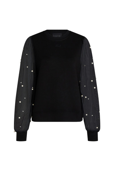 MIKINA KARL LAGERFELD PEARL FABRIC MIX SWEATSHIRT - Fotografia č. 1