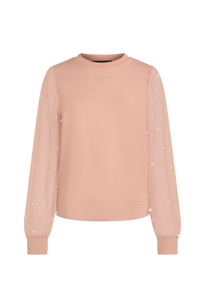 MIKINA KARL LAGERFELD PEARL FABRIC MIX SWEATSHIRT - Fotografia č. 1