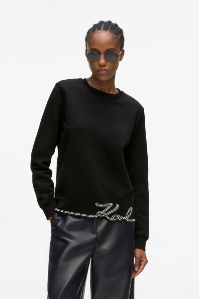 MELEGÍTŐ FELSŐ KARL LAGERFELD SIGNATURE HEM SWEATSHIRT - Kép 1