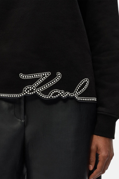 MELEGÍTŐ FELSŐ KARL LAGERFELD SIGNATURE HEM SWEATSHIRT - Kép 4