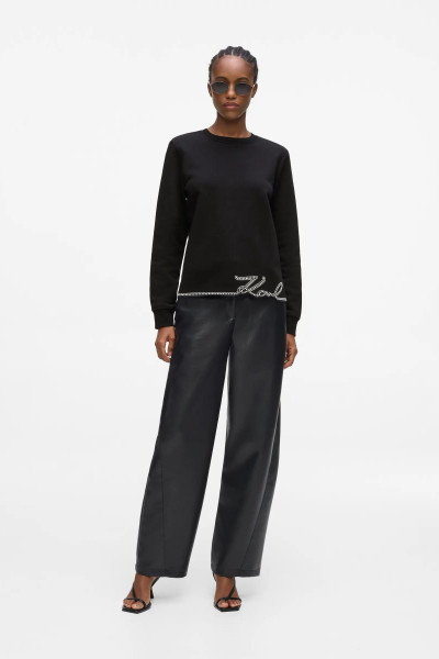 MELEGÍTŐ FELSŐ KARL LAGERFELD SIGNATURE HEM SWEATSHIRT - Kép 3