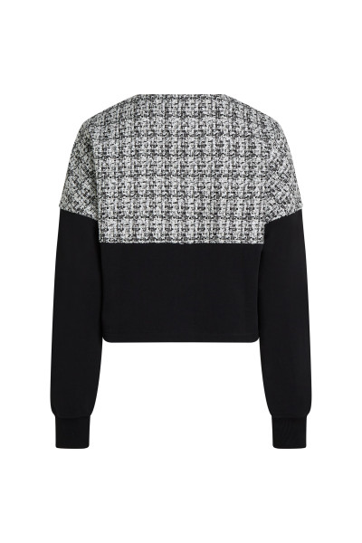 MELEGÍTŐ FELSŐ KARL LAGERFELD BOUCLE MIX JERSEY CARDIGAN - Kép 6