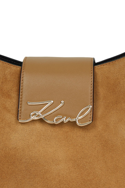 RETIKÜL KARL LAGERFELD K/SIGNATURE HOBO SUEDE - Kép 5