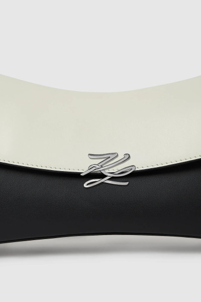 RETIKÜL KARL LAGERFELD K/AUTOGRAPH TWIST EW SHB B/W - Kép 4