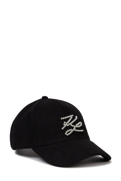 SAPKA KARL LAGERFELD K/AUTOGRAPH WOOL PEARLS CAP - Kép 1