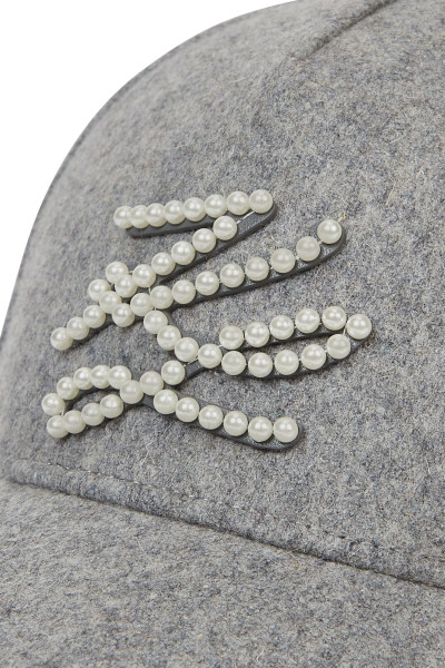 SAPKA KARL LAGERFELD K/AUTOGRAPH WOOL PEARLS CAP - Kép 4