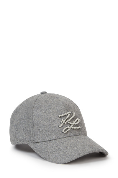 SAPKA KARL LAGERFELD K/AUTOGRAPH WOOL PEARLS CAP - Kép 1