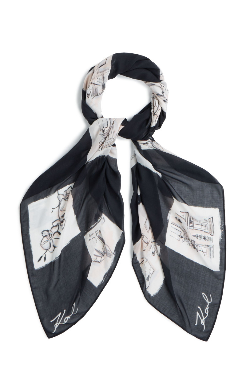 Sál Karl Lagerfeld K/Ballet Chckbrd Modal Scarf Sketch Checkerboard Aop