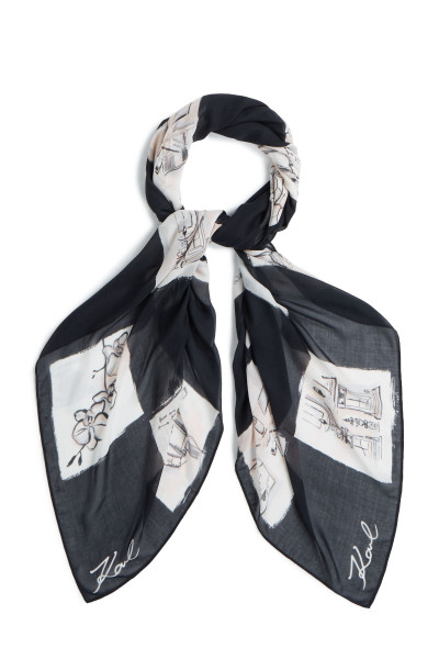 SÁL KARL LAGERFELD K/BALLET CHCKBRD MODAL SCARF - Kép 1