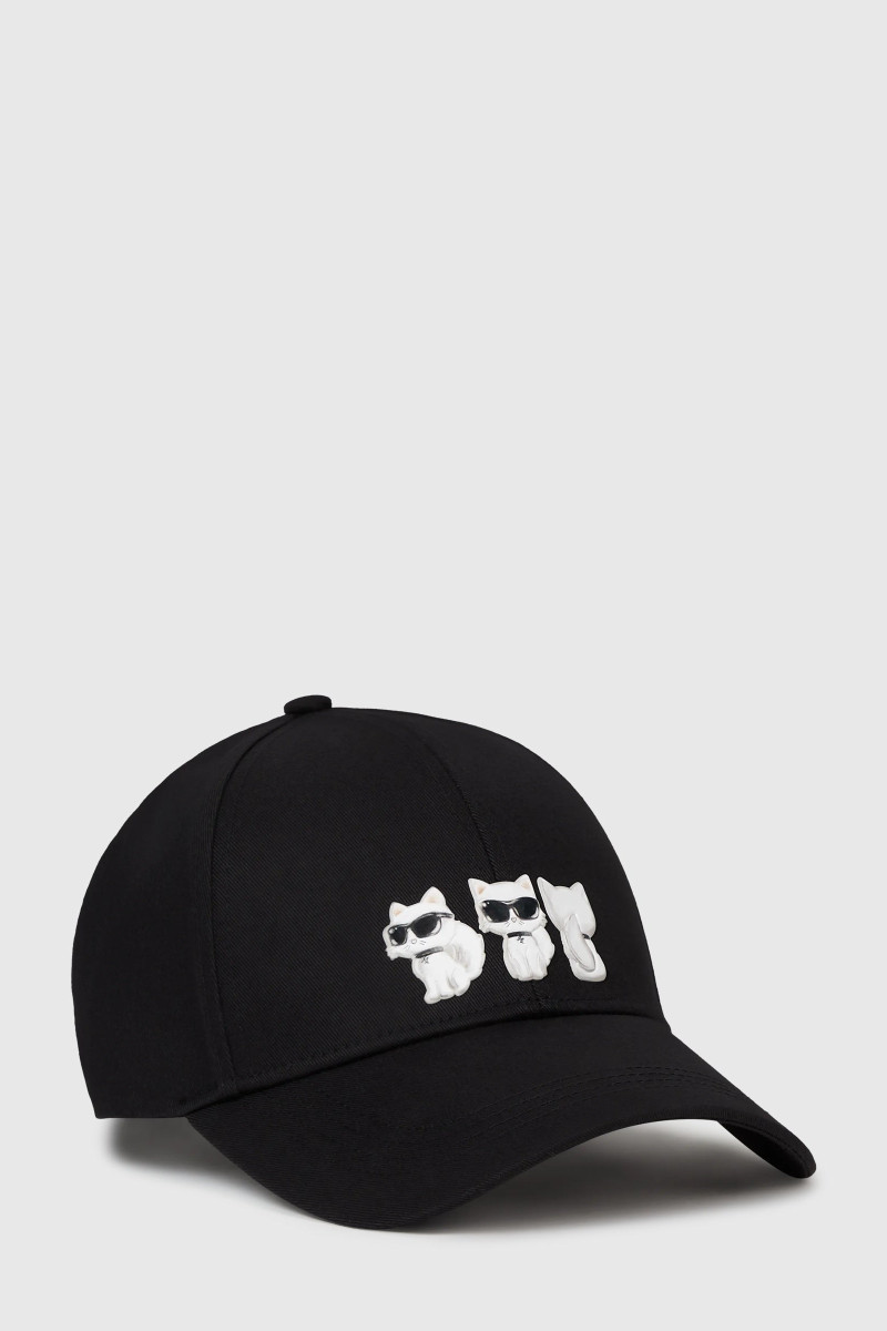 Sapka Karl Lagerfeld Ikon 3Sides Choupette Cap Black