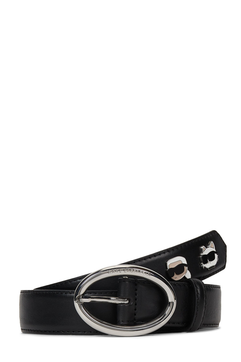 Öv Karl Lagerfeld Ikon Karl Choup Pins H3 Belt Black
