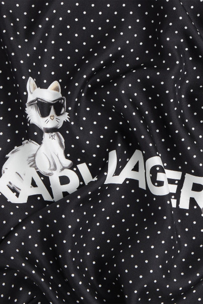 SÁL KARL LAGERFELD IKON CHOUP SILK SCARF - Kép 4