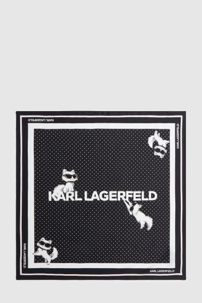 SÁL KARL LAGERFELD IKON CHOUP SILK SCARF - Kép 3