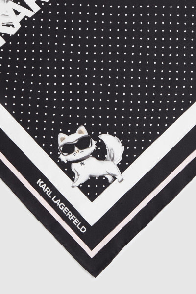 SÁL KARL LAGERFELD IKON CHOUP SILK SCARF - Kép 5