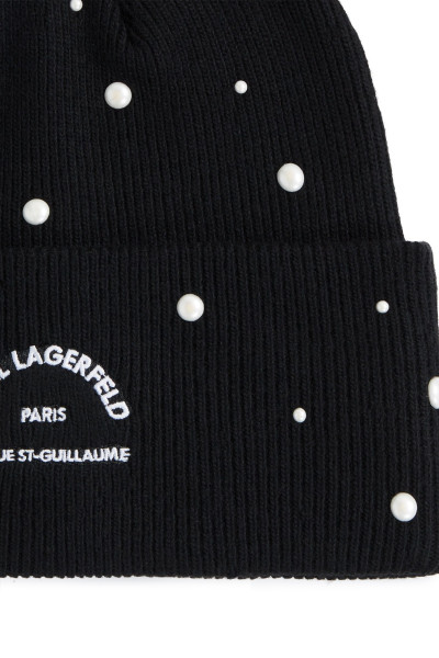 SAPKA KARL LAGERFELD K/RSG PEARLS BEANIE - Kép 3