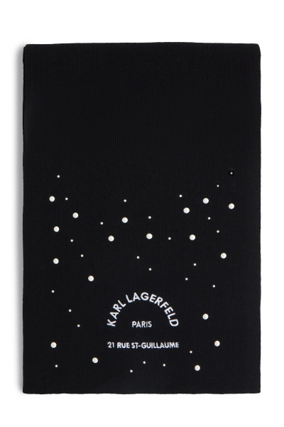 SÁL KARL LAGERFELD K/RSG PEARLS KNIT SCARF - Kép 2