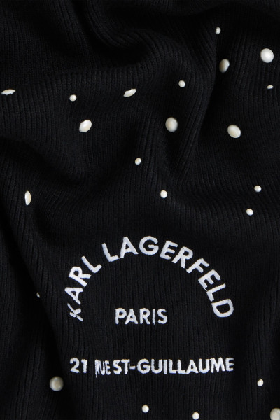 SÁL KARL LAGERFELD K/RSG PEARLS KNIT SCARF - Kép 3
