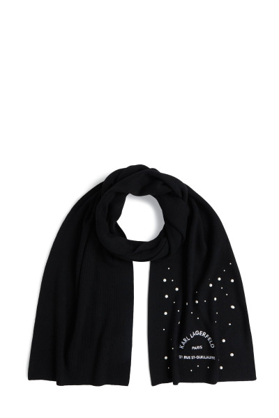 SÁL KARL LAGERFELD K/RSG PEARLS KNIT SCARF - Kép 1