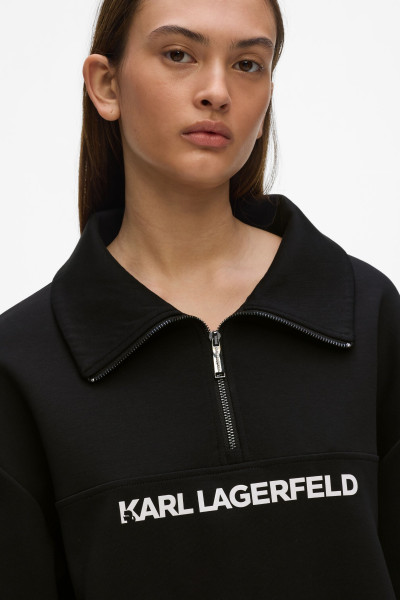 MELEGÍTŐ FELSŐ KARL LAGERFELD ESSENTIAL CONTRAST QUARTER ZIP - Kép 4