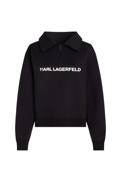MELEGÍTŐ FELSŐ KARL LAGERFELD ESSENTIAL CONTRAST QUARTER ZIP - Kép 5