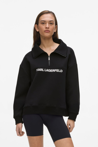 MELEGÍTŐ FELSŐ KARL LAGERFELD ESSENTIAL CONTRAST QUARTER ZIP - Kép 1