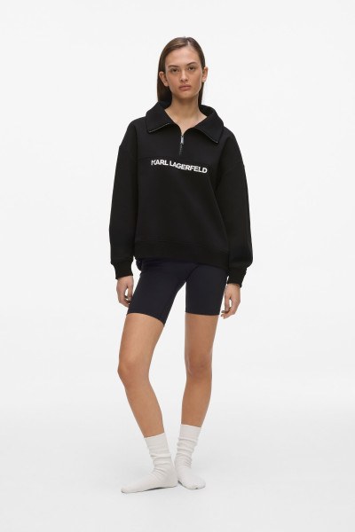 MELEGÍTŐ FELSŐ KARL LAGERFELD ESSENTIAL CONTRAST QUARTER ZIP - Kép 3